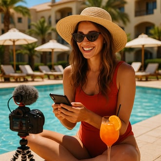 a summer photo showing influencer marketing in a hotel-1
